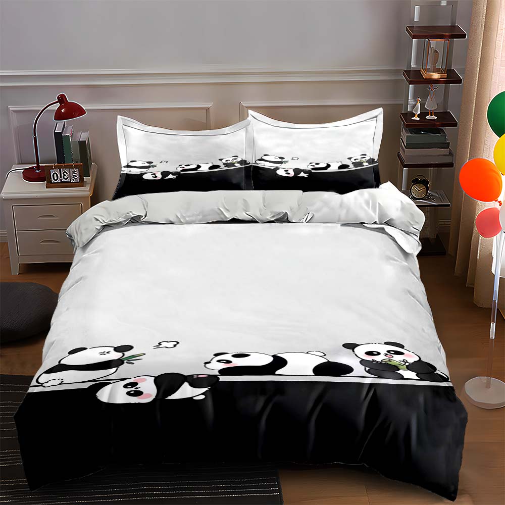 

Playful panda design Bedding Duvet cover sets Duvet covers Pillowcases gifts (1 * Duvet Cover 2 * Pillowcases, without duvet insert) 135x200cm