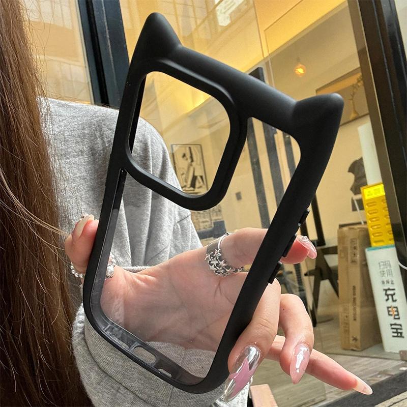 Phone Cases for iPhone 11 13 16 Pro Max iPhone 14 15 Pro Max 12 13 Pro Max 13 Pro 14 Pro Cute Cat Ear Shape Anti-fall Shockproof Wear-resistant