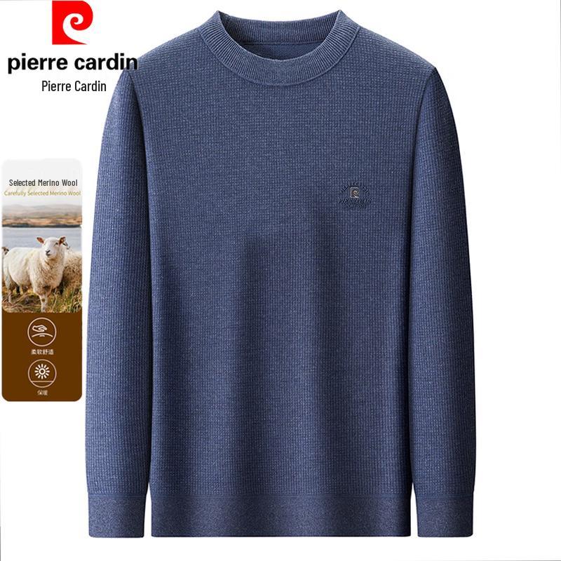 Pierre Cardin Men's Thickened Wool-Blend Crewneck Sweatshirt