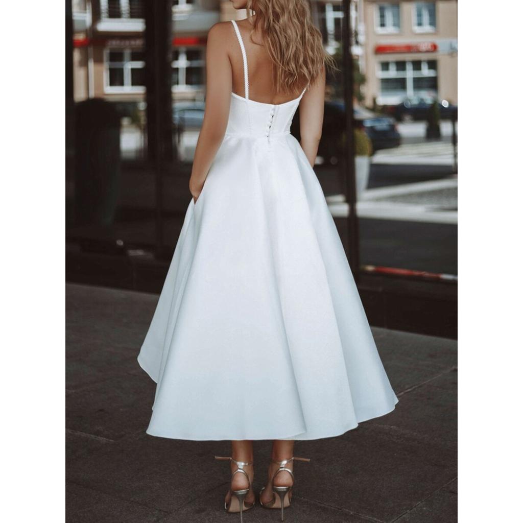 Verano Nuevo Estilo Europeo Americano Sexy para Mujer con Tirantes Finos Vestido de Encaje de Falda Amplia En Stock