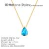 St. Delan Stainless Steel Zircon Teardrop Necklace - December Birthstone