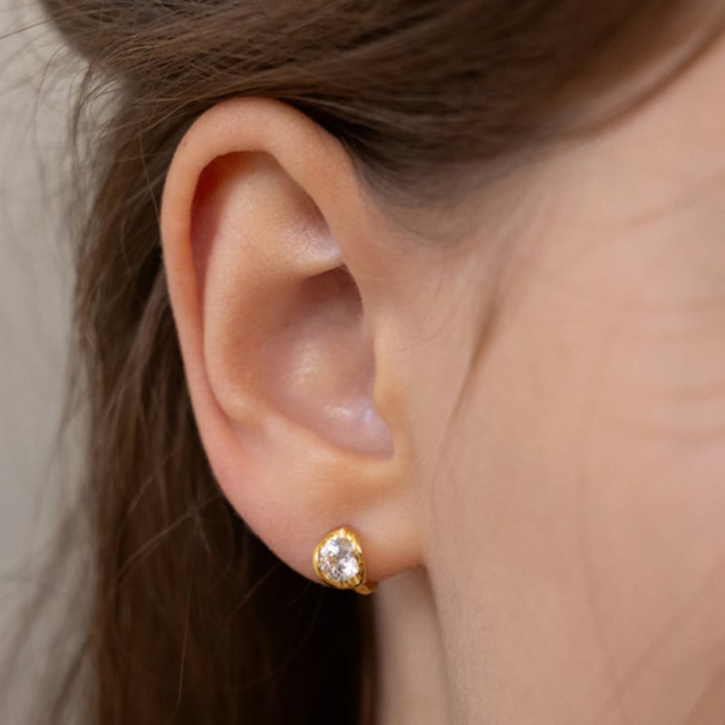 TATIANA (925 Silver) Circle Crystal Hoop Earrings EC3268