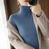 Women's Solid Color High Collar Long Sleeve Slim Fit Knit Sweater - Short & Warm for Autumn/Winter