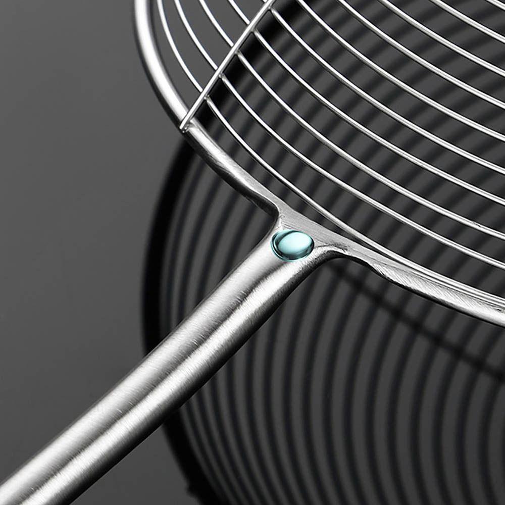 Wooden Handle Mesh Strainer Stainless Steel Fried Sieve Spoon  For Noodle French Fries