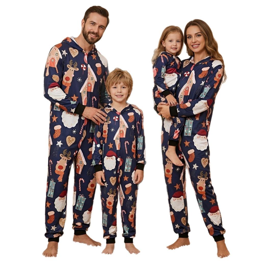 Christmas Family Matching Pajamas Parent-Child Long Sleeve Sleepwear for Mother and Child