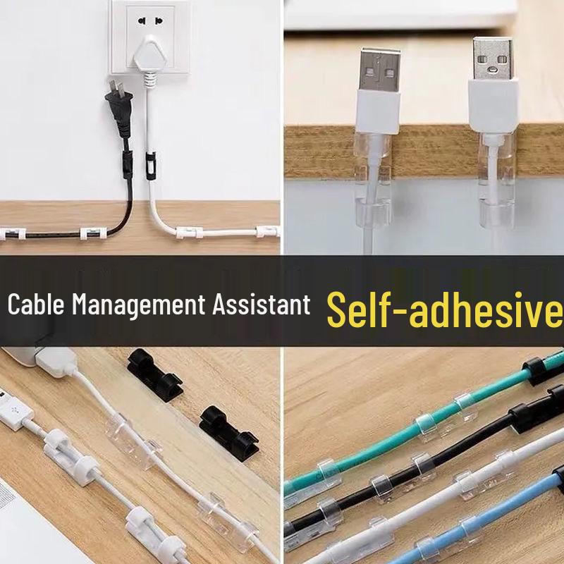 Self-Adhesive Desktop Cable Organizer and Management Winder