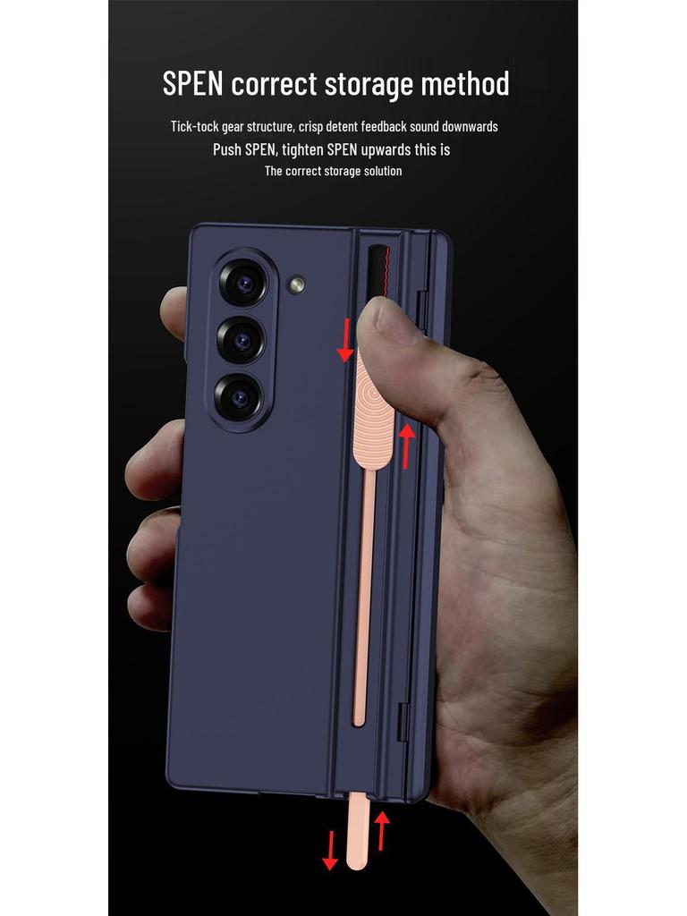 Samsung Z Fold6 Magnetic Foldable Phone Case with Gear Shifting Hinge and Integrated Pen Slot