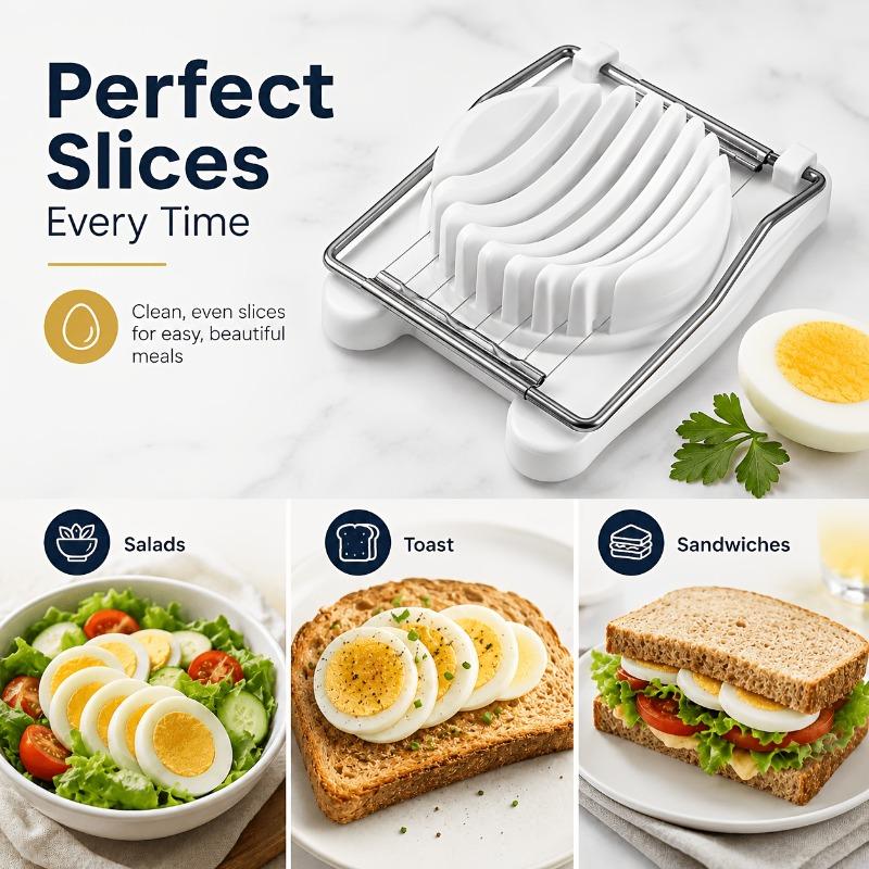 Stainless Steel Wire Egg Slicer Easy Uniform Egg Slices for Boiled Eggs Salad Sandwich Breakfast Durable Home Kitchen Tool 2