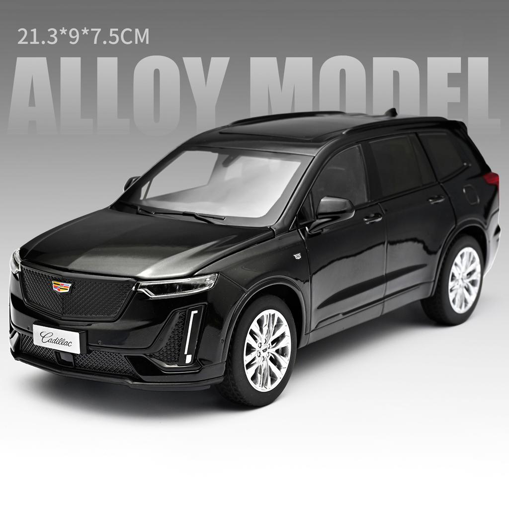 1:24 Cadillac XT6 SUV Alloy Car Model Diecast Metal Off-road Vehicles Car Model Sound and Light Simulation Collection Decoration
