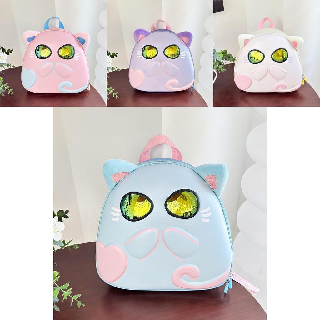 Stylish And Lightweight Childrens Backpack With Charming Cat Image Ideal Preschool For