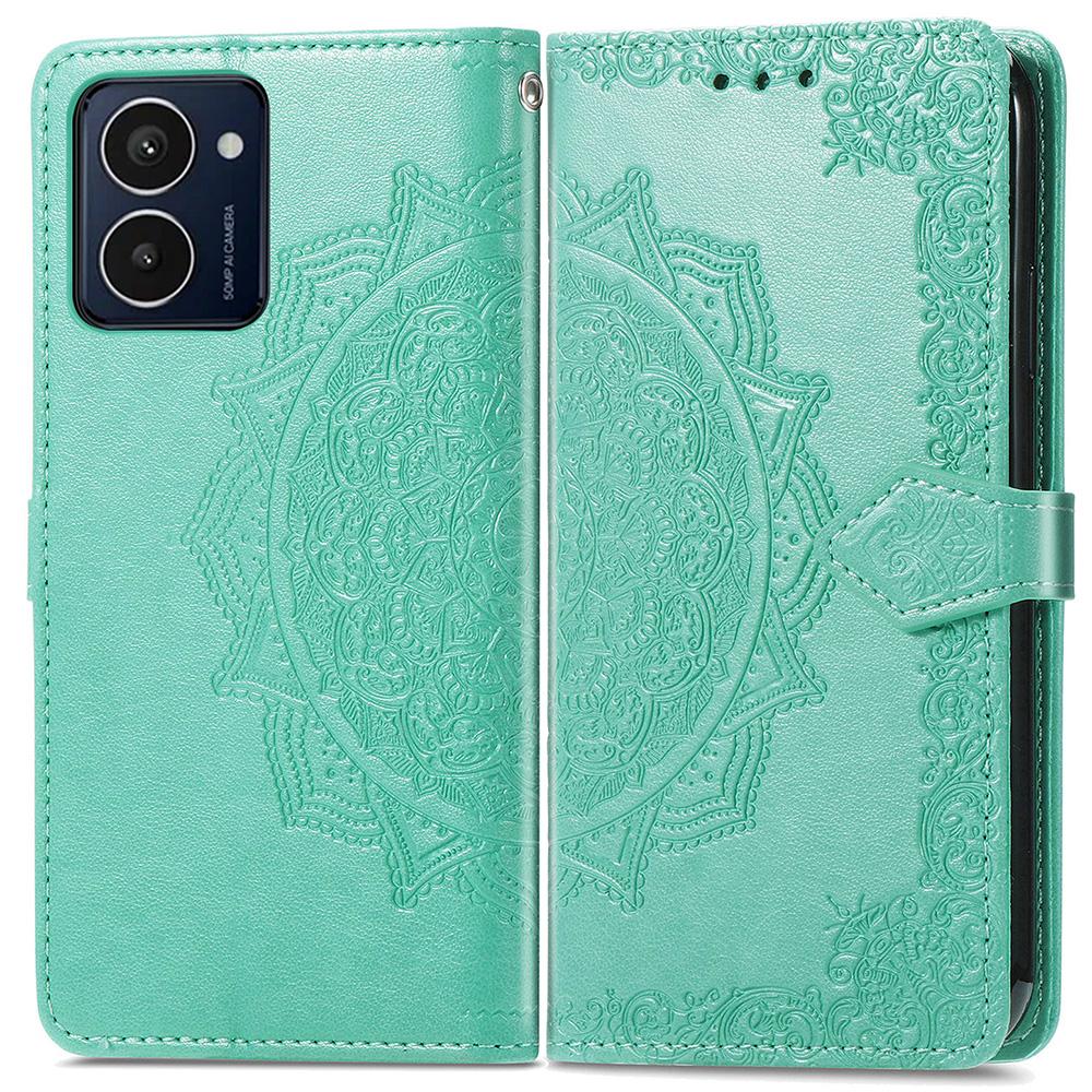 

For HMD Pulse Pro Case Mandala Embossed Design Leather Wallet Phone Cover Green