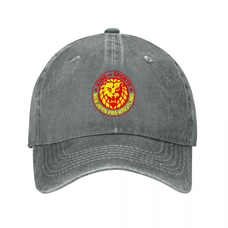 Lion Pro Wrestling Logo Washed Cotton Baseball Cap Classic Black Adjustable Fit Stylish Sports Hat For Daily Wear And Fan Events