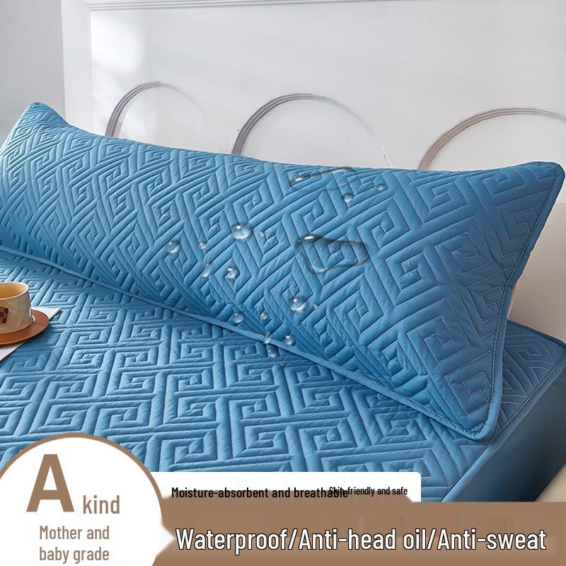 Водонепроницаемая противоскользящая стеганая наволочка класса А - Антибактериальная, пылезащитная, утолщенная и удлиненная для пожилых людей 48x74 cm (Single)