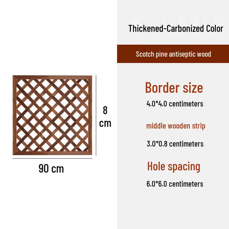 Carbonized Wood Fence and Railing Picket with Climbing Plant Stand for Outdoor Decoration