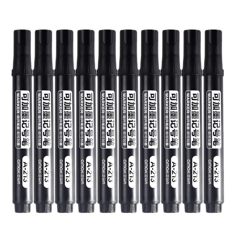 10pcs Permanent Markers,Oil-Based Ink, Large Nib,Waterproof,Quick-Drying For Logistics Express Delivery And Marking Purposes