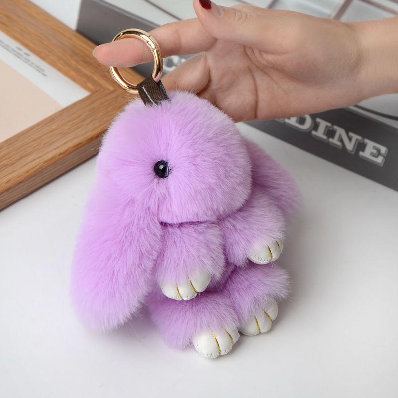 Multiple Colors Cute Soft Plush Rabbit Keychain Portable Fluffy Rabbit Pendant For Purse/Backpack Cute Gift For Kids & Girls
