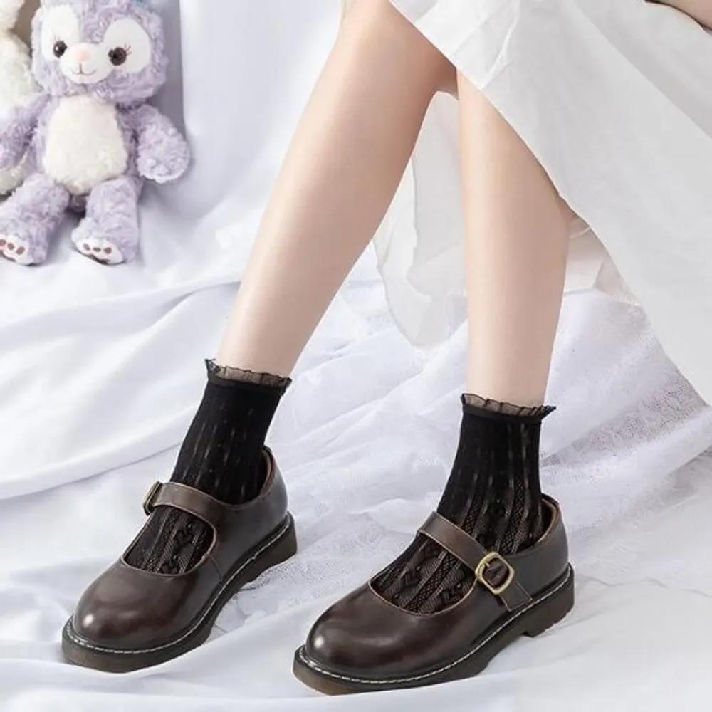 Schoolgirl pattern chiffon lace cute knee socks