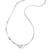 Interlocking Snake Bone Necklace & Bracelet for Women - Minimalist Style with Double Ring Clavicle Chain