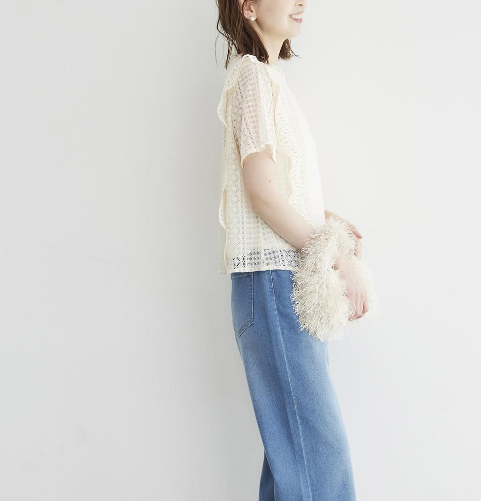 ROPE PICNIC Retro Short Lace Blouse, Women's, Off-White (15)