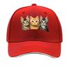 Fun ThreeCat Print Baseball Cap Outdoor Unisexs Casual Sports Bucket Hat Adjustable Vintage Baseball  Sandwich Baseball Cap