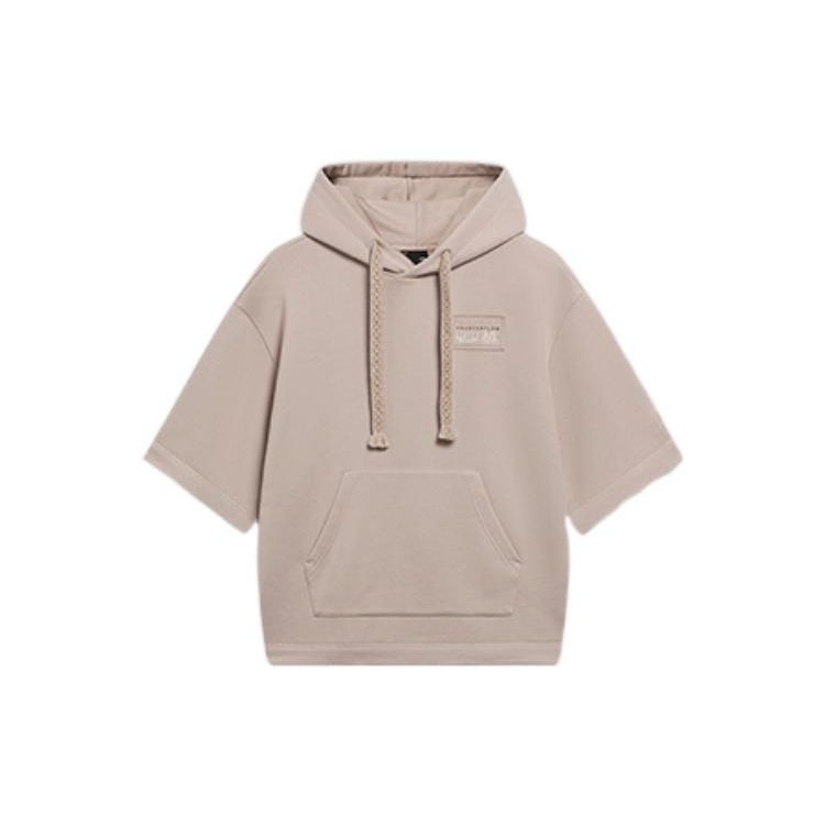 

Li Ning SS23 Серия Спортивный Стиль Пуловер Худи с Коротким Рукавом Однотонный Унисекс Худи Козий Серый AWDT535-3 L