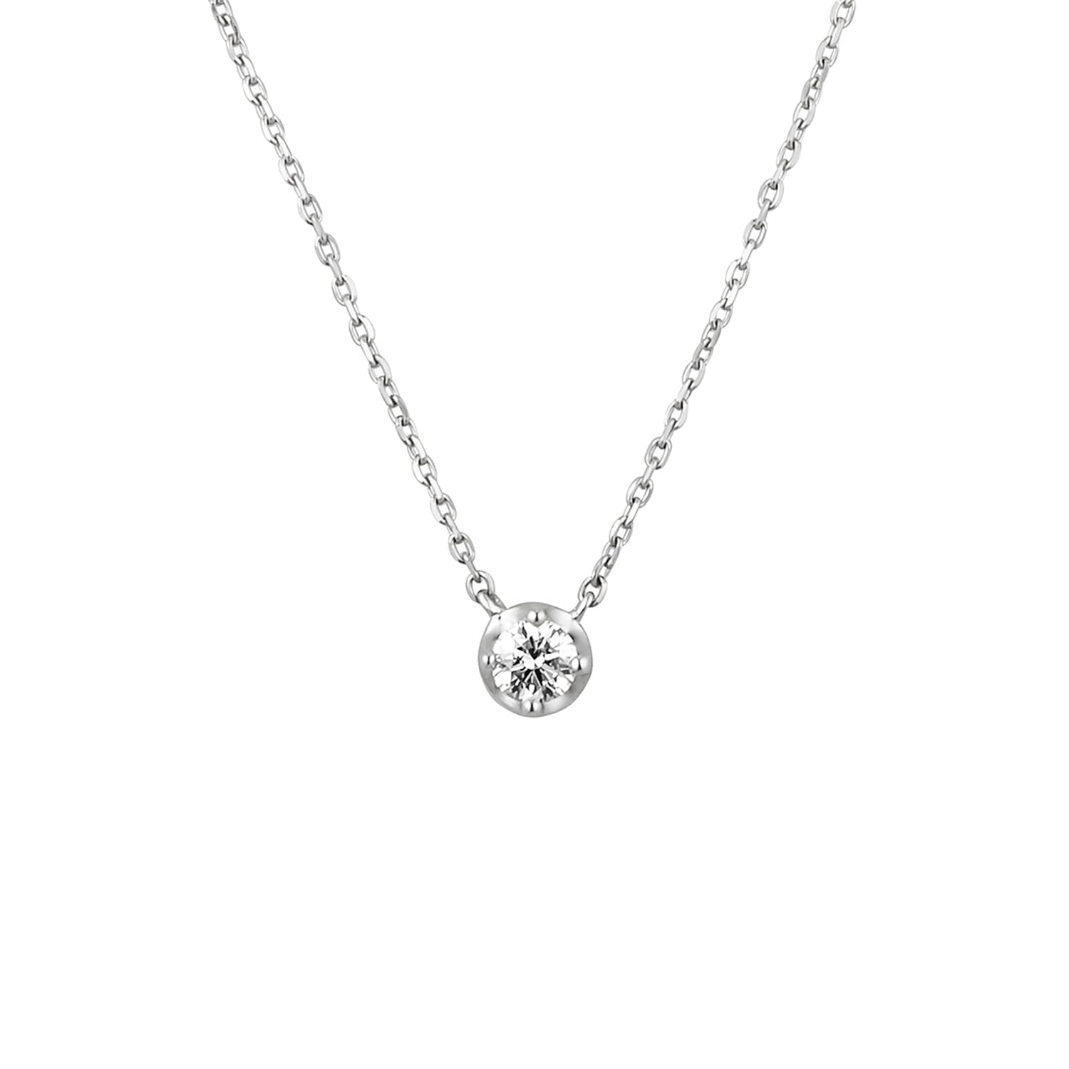 

Diamond Platinum Necklace 111933125001 [Yondo Sea] Approx. 0.1ct Women s платиновий