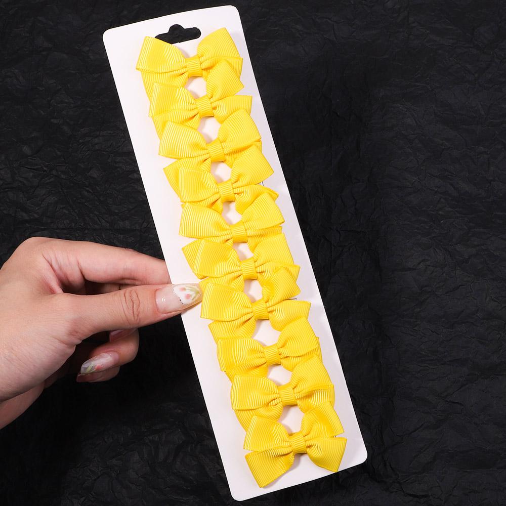 10Pcs/lot 1.9'' Mini Solid Bows Hair Clips For Cute Girls Boutique Bowknot Hairpin Barrettes Headwear Hair Accessories