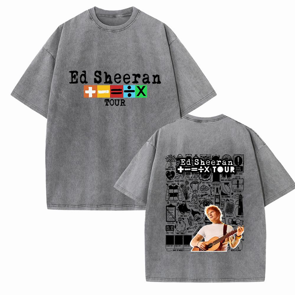 Ed Sheeran Tour Shirts Harajuku Vintage O-Neck Short Sleeve Cotton Man Woman T-Shirts Gift Tops