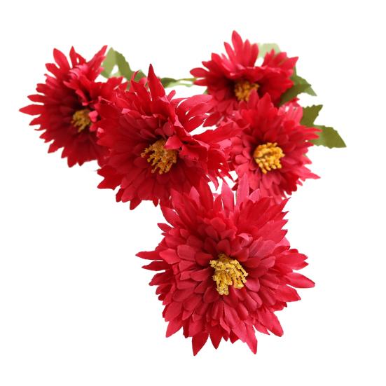 5 Heads Artificial Flower High Simulation Silk Material Realistic Texture Lifelike Bellis Perennis