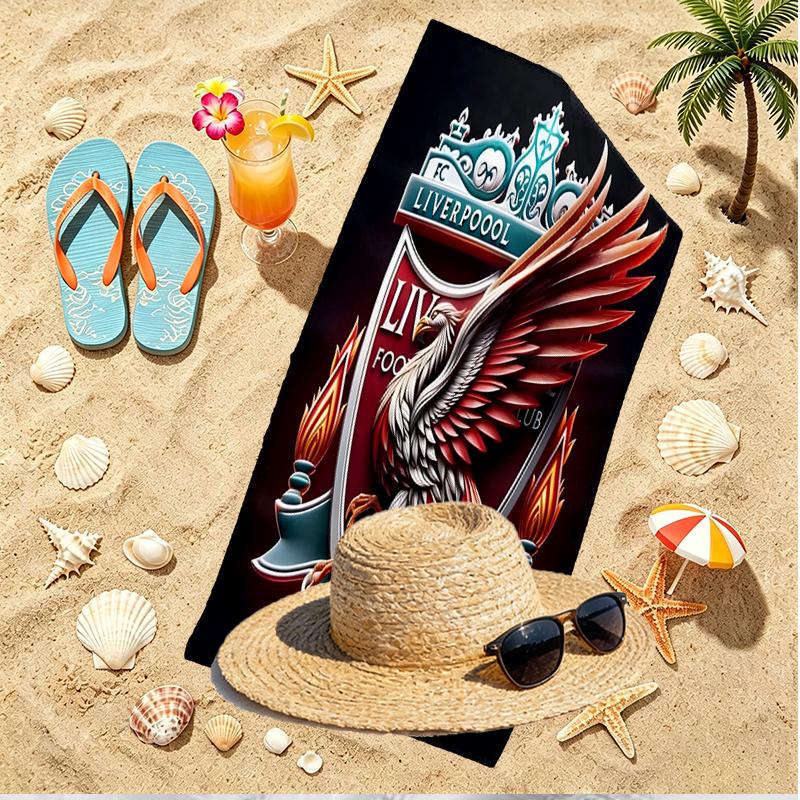 Football Club Print Beach Towel, Versatile Lightweight Absorbent Beach Towel for Pool Surf Yoga Bathroom, Perfect Birthday Holiday Gift