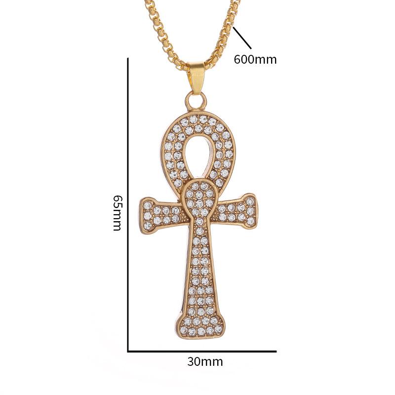 

Египетский Ангел Ключ Подвеска Европейский и Американский Мужской и Женский Нержавеющая Сталь Модная Цепочка Анка Крест