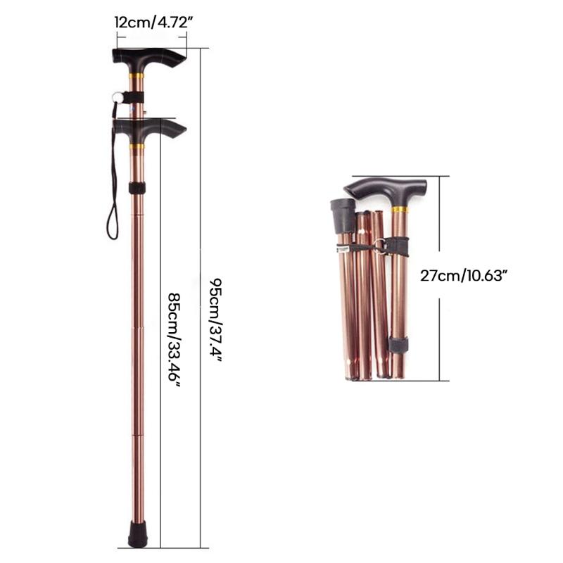 Walking Sticks Aluminum Alloy Climbing Cane Telescopic Folding Climbing and Hiking Cane Trekking Pole Elderly Cane