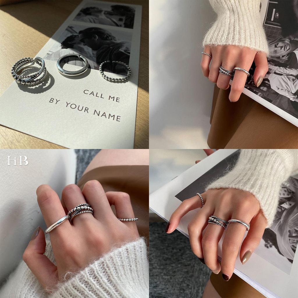 925 Sterling Silver Ring For Women Vintage Geometric Design Adjustable Fashionable Jewelry