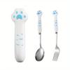 Cute Cat Paw Cutlery Set Portable Fork Spoon Set Meal Accessories Boxed Tableware  Tourism