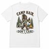 Camp Hair Don't Care Bigfoot Camping Shirt Funny Outdoor Graphic Tee