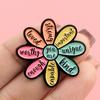Inspirational Enamel Pin Floral Design with Colorful Petals - Zinc Alloy Lapel Badge for Backpacks, Bags, Clothes - Fashion Gift