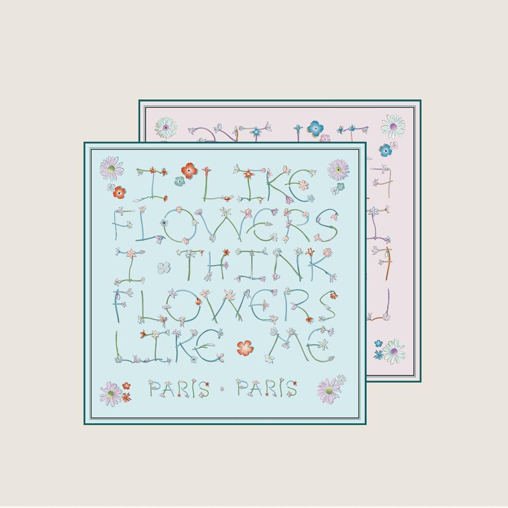 

POBING Curled Twill Silk Scarf Women Funny Luxury Double Side Printed Square Scarves Wraps Echarpes Foulards Femme Hijab 70CM 70CM x 70CM