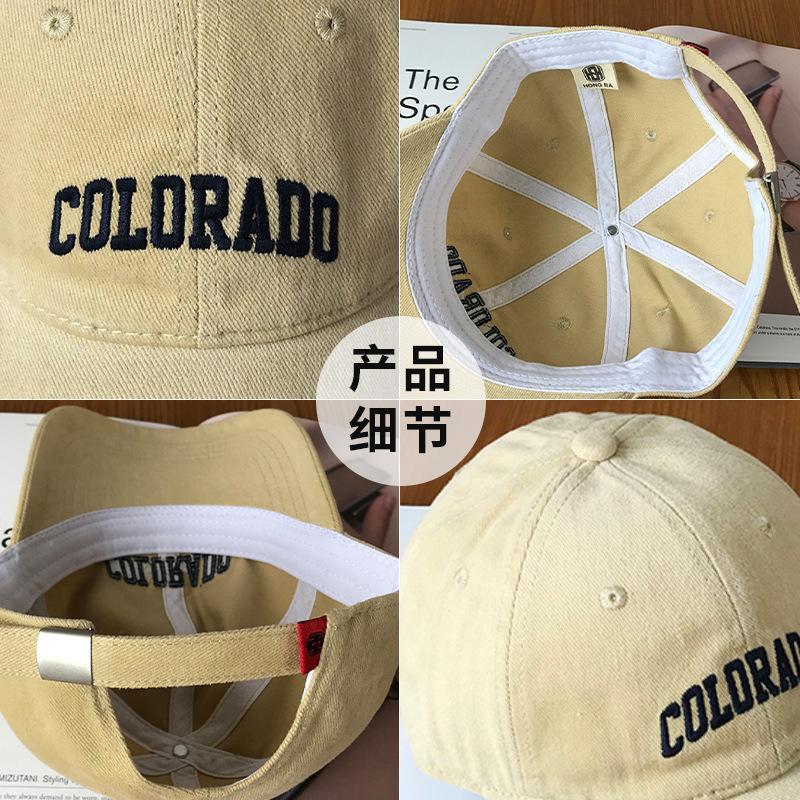 Hat Female Spring And Summer Big Head Circumference Abraded Embroidery Letter Cap Enlarged Versatile Sunshade Showing Face Small Baseball Cap Male
