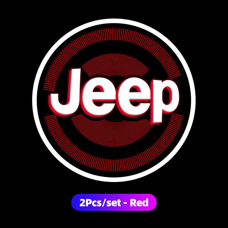 For Jeep 2Pcs HD Car Door Projector Lamps Welcome Lights Accessories For Jeep Grand Cherokee Wrangler JK Gladiator Compass Re