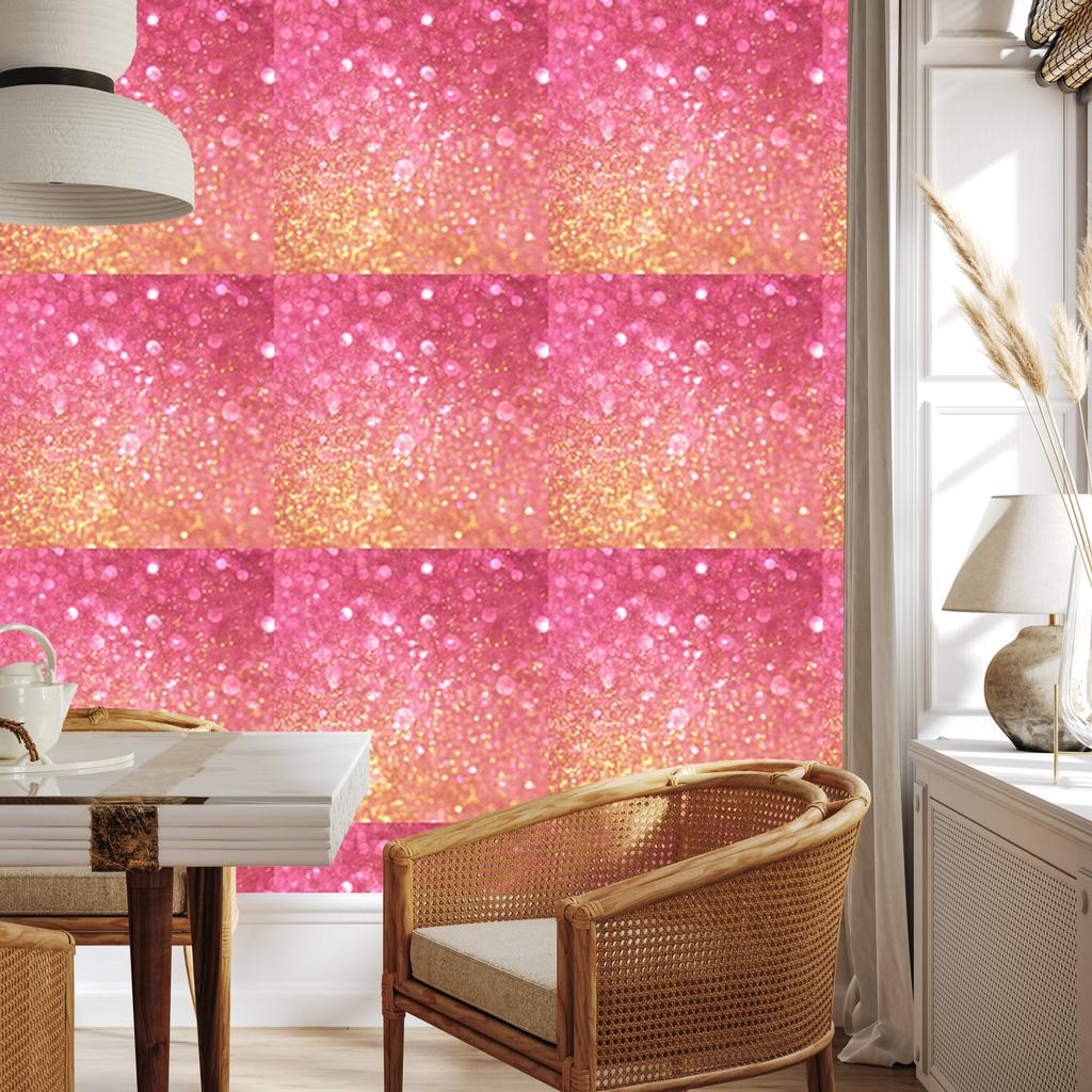 Coral and powder pink glitter wallpaper for living room and bedroom 50x1000