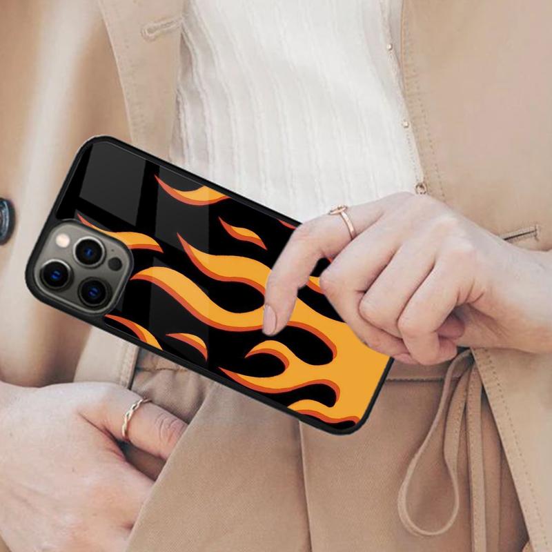 

Fashion Design Flame Pattern Magnetic Phone Case For APPLE iPhone 17 Air 16 14 13 12 Pro Max 15 Plus Wireless With MagSafe Cover iPhone 14