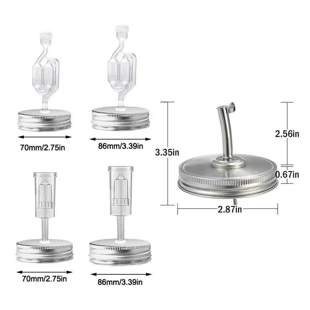 Can Lids Jar Oil Spout Lid Wide Regular Mouth for 70mm 86mm Jar Fermentation Lid Cover with Airlock