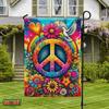 Hippie Peace Sign Garden Ag, Double-Sided IIX WZZ