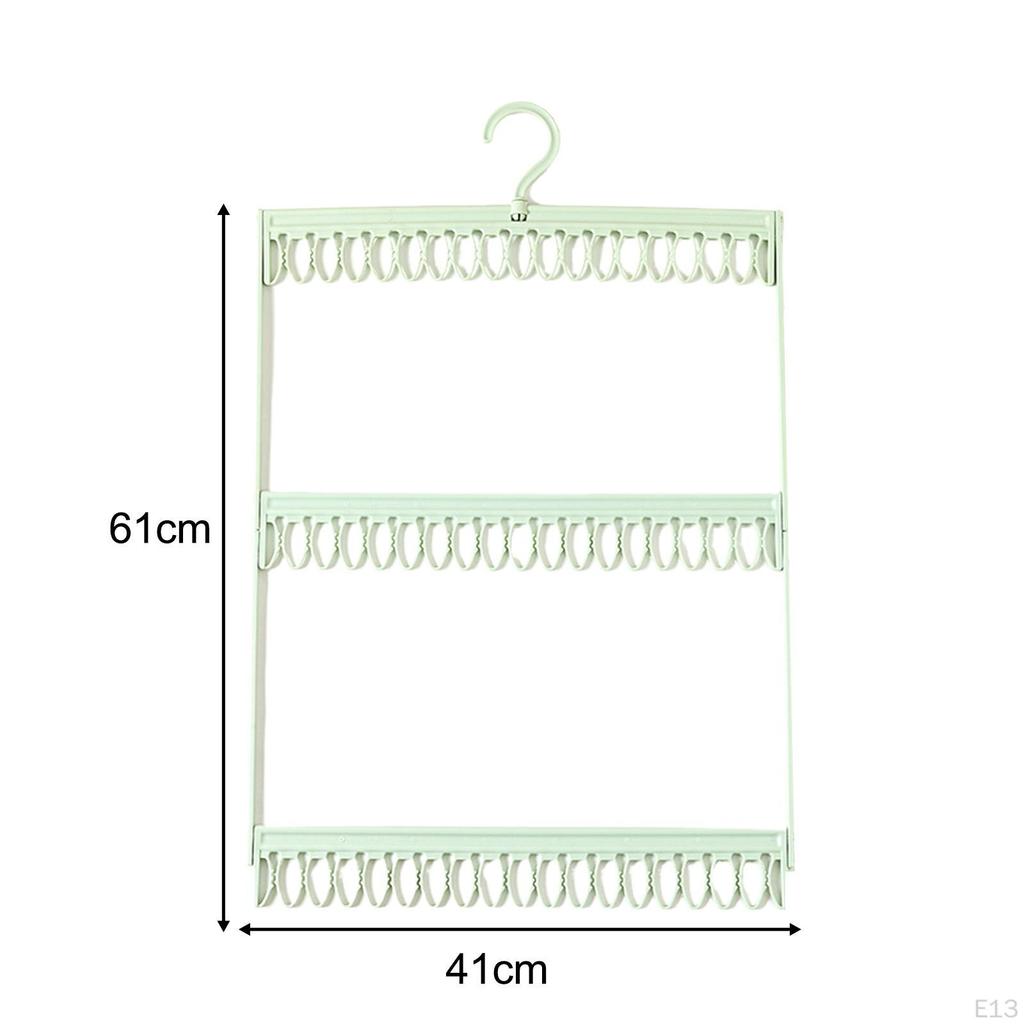 Clothes Drying Hanger with Clips ,Underwear Hanger, Windproof Laundry Rack, Sock Rack