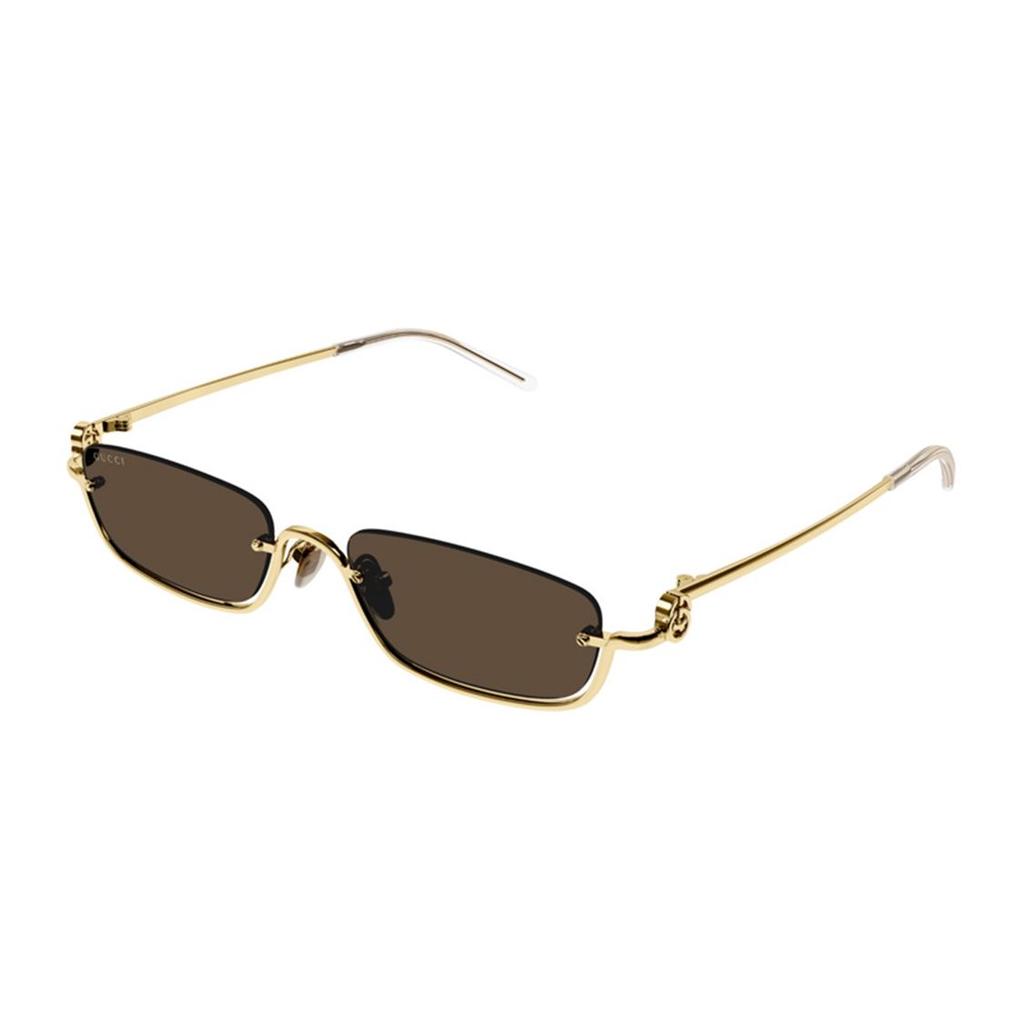 Gucci Rechteckige Sonnenbrille Braun Unisex Brillen GG1278S-001