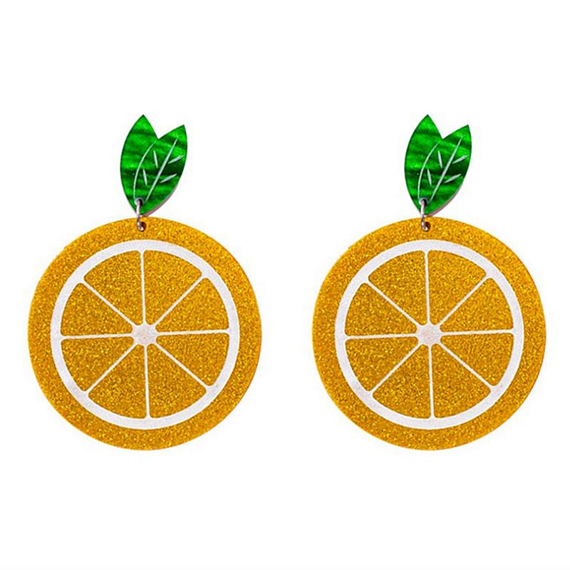 Trendy Funny Fruit Vegetables Acrylic Women's Drop Earrings Cute Strawberry Watermelon Lemon Cherry Dangle Earring Party Jewelry