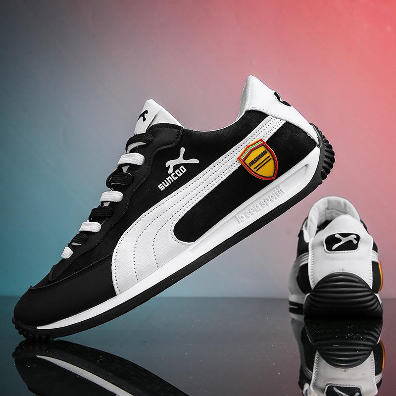 

Men s casual shoes new soft-soled soft-sided Doudou shoes trendy versatile breathable loafers lace-up sports shoes 39 чёрный