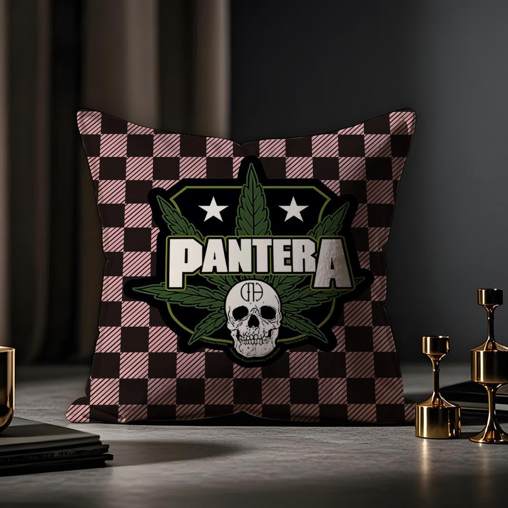 Pantera Cushion Cover Anti-dustmite Pillowcase Invisible Zipper Silky Short Plush Sofa Cushion Cover