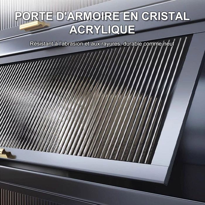 Armoire de cuisine - K IKIDO - 3 portes - Métal - 60x32x112 cm - Style Industriel