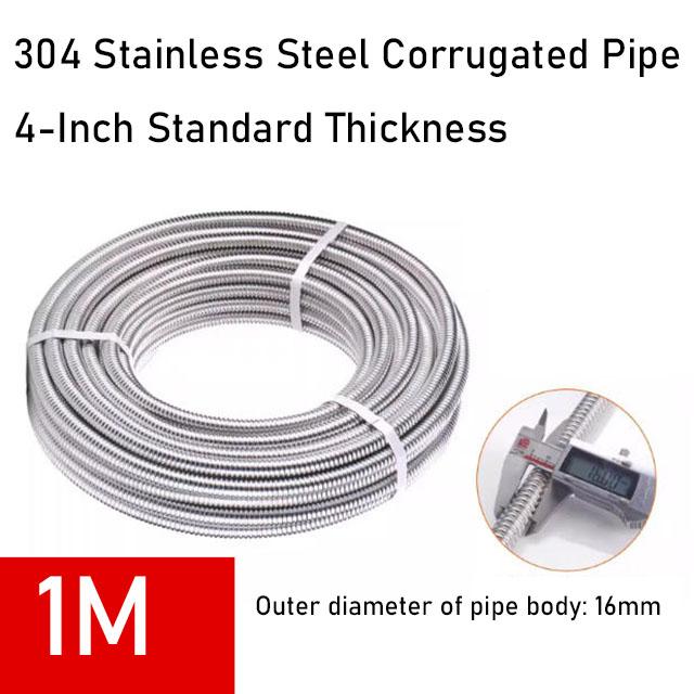 

304 Stainless Steel Corrugated Pipe, 16/16.8/20/25mm Water Heater Hose, Hard Corrugated Coil For Hot And Cold Water Inlet And Ou белый